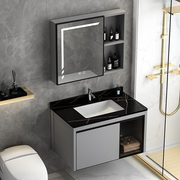 欧式岩板智能浴室柜卫生间洗脸盆组合装家用室内挂墙式镜柜洗漱台
