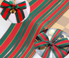 红绿圣诞丝带新年包装彩带装饰格子鲜花绸带礼盒条纹蛋糕缎带