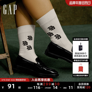 gapxdap联名男女同款时尚徽标针织袜，859203情侣中筒袜