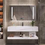 现代简约大理石浴室柜，组合北欧岩板一体，卫生间洗漱台洗手盆洗脸池