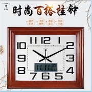 挂钟客厅时钟万年历(万年历，)静音电子钟，超大时钟长方形欧式石英钟表
