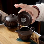 定制禾戈整套紫砂功夫茶具套装家用办公日式简约泡茶壶陶瓷茶杯公