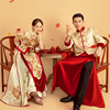 秀和服女中式结婚香槟色男女套装2024年龙凤褂新娘中式嫁衣