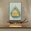 释迦牟尼佛像挂画新中式入户玄关装饰画西藏唐卡竖版客厅过道网红