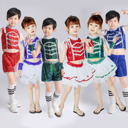 六一儿童爵士舞亮片演出服女童纱裙蓬蓬裙男女啦啦队团体表演服