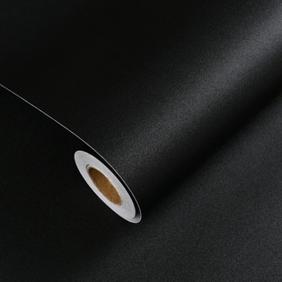 纯黑色贴纸自粘墙纸磨砂膜，木纹桌面家具，翻新背景装饰防水壁纸哑光
