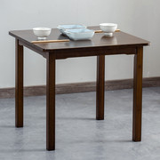 黑胡桃色餐桌实木四方桌，家用小户型吃饭桌正方形，学习桌楠竹方桌子(方桌子)