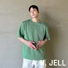 韩国版男装东大门22夏潮学生百搭灰绿色几何印花圆领宽松短袖T恤