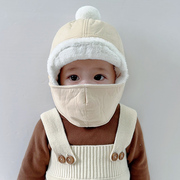宝宝帽子秋冬季保暖帽婴儿，雷锋帽韩版儿童，防风护耳帽口罩男童女童