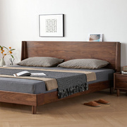 北欧实木床现代简约北美黑胡桃，木床双人床1.8米日式原木主卧定制
