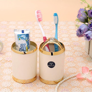 欧式简约卫浴三件套 镶钻创意浴室用品漱口杯牙刷架洗漱套装