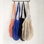 纯棉线编织袋镂空网兜环保简约市场买菜包单肩购物袋蔬菜水果网袋