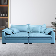 小户型科技布沙发简约现代超宽直排欧式客厅双三人羽绒布艺沙发