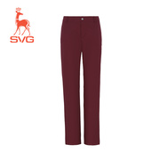 svg高尔夫秋冬女装深红色，修身长裤时尚直筒裤，女士运动套装