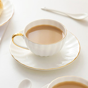 骨瓷咖啡杯碟套装欧式金边英式下午茶具咖啡杯子高档精致白色陶瓷