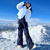昆白白色短款滑雪服外套，女2023年冬季设计感防风，防水运动棉服夹克