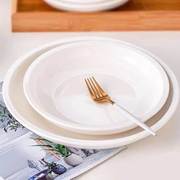 简约风宽边盘子陶瓷菜盘商用加厚防烫汤盘炒菜大容量深盘家用汤盘