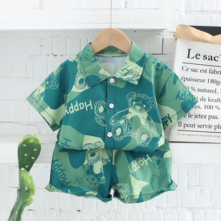 婴儿衣服夏季儿童可爱超萌洋气薄款短袖套装分体一周岁男宝宝夏装