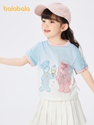 巴拉巴拉儿童短袖T恤女童上衣宝宝童装夏季小童可爱小熊印花洋气