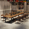 酒吧复古实木长方形餐桌铁艺咖啡厅餐桌椅组合餐厅商用主题工业风