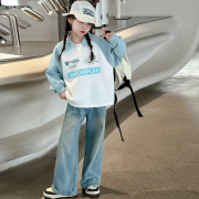 女童运动服套装2024韩系女孩时尚穿搭春季洋气儿童卫衣两件套