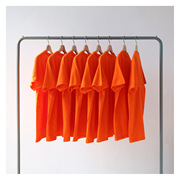 2020夏橘色(夏橘色)桔色橙色纯色，230克重磅纯棉圆领短袖，t恤男女bf风宽松潮