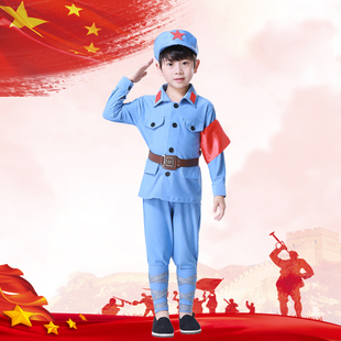 儿童小红军演出服军装八路军红星闪闪合唱表演服装小学生军装衣服
