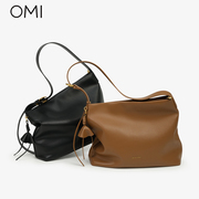 欧米OMI包包女托特包2023手提单肩包高级感通勤桶包真皮女包