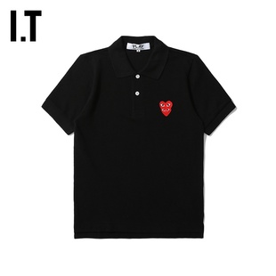 IT CDG PLAY COMME des GARCONS川久保玲女装短袖POLO衫爱心缝饰