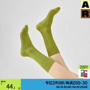 AR原创粗针中筒袜春夏男女情侣袜子纯色r线基础线AlmondRocks