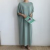 5色！200斤大版胖MM慵懒舒适宽松垂感大码女装连衣裙中长过膝裙子