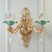 欧式水晶壁灯陶瓷双单头壁灯卧室，客厅背景墙壁灯法式床头过道壁灯