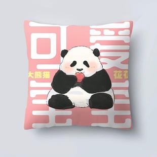 熊猫抱枕和花花萌兰福宝，可爱枕头女生，客厅汽车沙发靠枕生日礼物