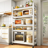 白色厨房置物架微波炉架子烤箱，锅收纳层架多层货架家用多功能收纳