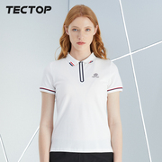 TECTOP探拓户外女款翻领短袖T恤夏季时尚简约商务透气Polo短袖T恤