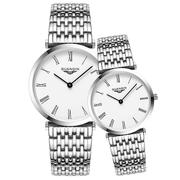 品牌超薄石英表男女士，防水简约钢带情侣手表，手表瑞士时尚