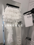 YINKEKEE（4.18上新）蓬蓬法式复古小众设计高级感白色蕾丝裙裤女