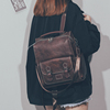 简约百搭双肩包女2023时尚韩版大容量pu软皮质背包书包旅行包