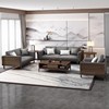 北美进口黑胡桃木实木沙发，组合新中式布艺三人，沙发小户型客厅家具