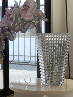 Texdream织梦 巴卡拉水晶花瓶ins轻奢高级感透明花瓶玄关客厅摆件