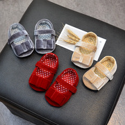 春秋季女宝宝鞋子0-1岁婴儿，防滑软胶底学步鞋公主鞋周岁百天幼儿