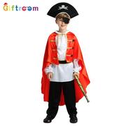 狂欢节节日派对服装角色扮演加勒比海盗舞台剧儿童红披风海盗服装