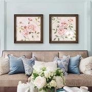 美式客厅装饰画沙发背景墙挂画主卧床头玄关餐厅壁画玫瑰2023