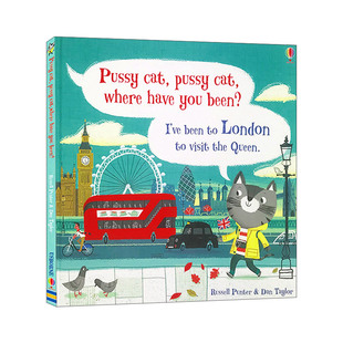 英文原版 Pussy cat pussy cat where have you been I've been to London to visit the Queen.小猫咪在伦敦 精装 英文版