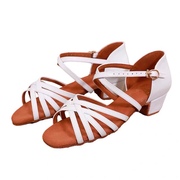 Drh-601 603拉丁舞鞋儿童女孩女童舞蹈鞋软底练功中跟少儿