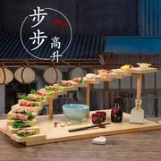 商用日式海鲜刺身摆盘餐具酒店，生吃料理创意盘子烤肉寿司实木餐盘