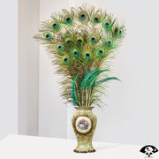 欧式艺术摆件创意家居装饰品客厅电视柜工艺品插干花孔雀羽毛花瓶