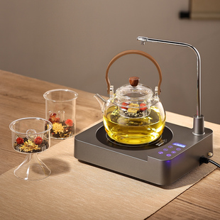 福也全自动上水电热，烧水壶泡茶专用抽水煮茶器玻璃壶一体茶具套装