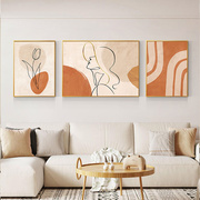 墙画装饰画客厅现代简约墙壁挂画抽象轻沙发背景组合三联画墙上画