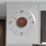 现代简约客厅创意挂钟餐厅表挂墙实木装饰时钟北欧极简2023